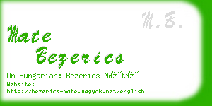 mate bezerics business card